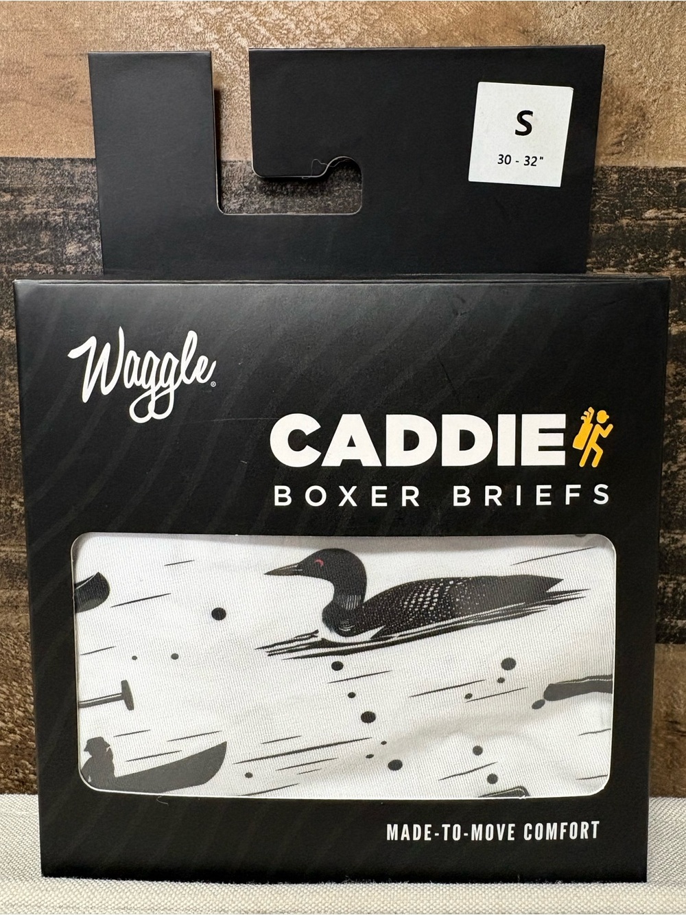Caddie Men’s Boxer Briefs - White with Black Print